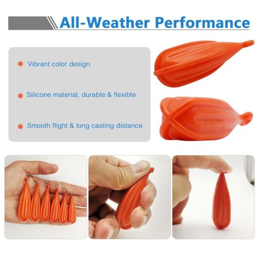 Silicone Lure Casting Assist Float Long Distance Throwing Aid Fishing Accessory Silicone Lure Casting Assist Float Long Distance Throwing Aid Fishing Accessory