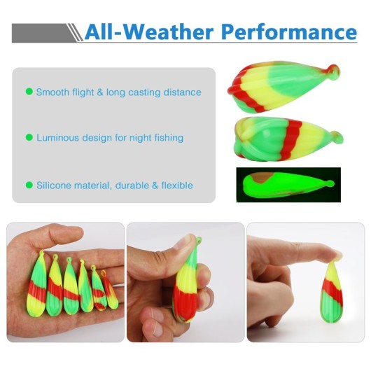 Colorful Luminous Silicone Casting Float Long Distance Casting Assist Night Fishing Tackle Accessories Colorful Luminous Silicone Casting Float Long Distance Casting Assist Night Fishing Tackle Accessories