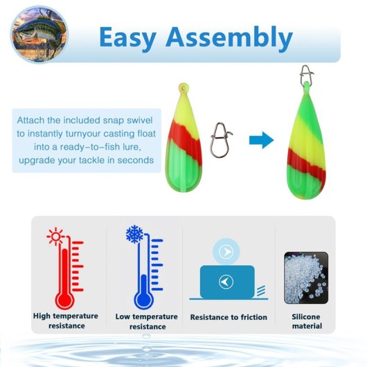 Colorful Luminous Silicone Casting Float Long Distance Casting Assist Night Fishing Tackle Accessories Colorful Luminous Silicone Casting Float Long Distance Casting Assist Night Fishing Tackle Accessories
