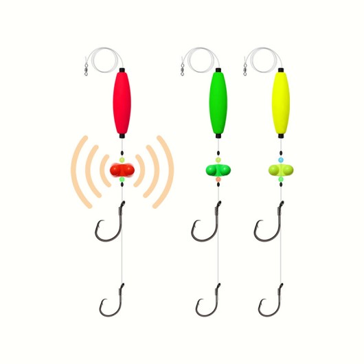 Double Circle Hook Rattling Float Pre-Rigged Bait Set