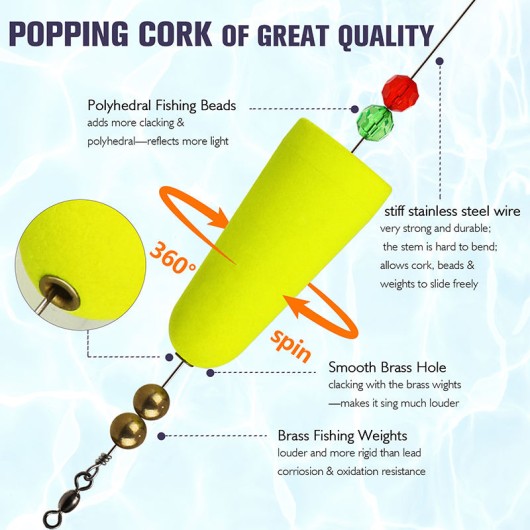 Eco-Friendly Durable Foam Fishing Popping Cork Float for Outdoor Fishing Eco-Friendly Durable Foam Fishing Popping Cork Float for Outdoor Fishing