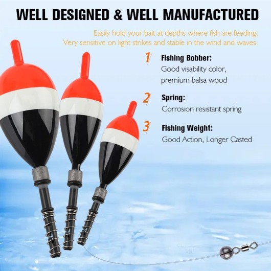 Balsa Wood Float – High Buoyancy, Spring-Secured Balsa Wood Float – High Buoyancy, Spring-Secured
