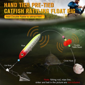 Catfish Float Rig with Rattling Device High Carbon Steel Circle Hook Catfish Float Rig with Rattling Device High Carbon Steel Circle Hook