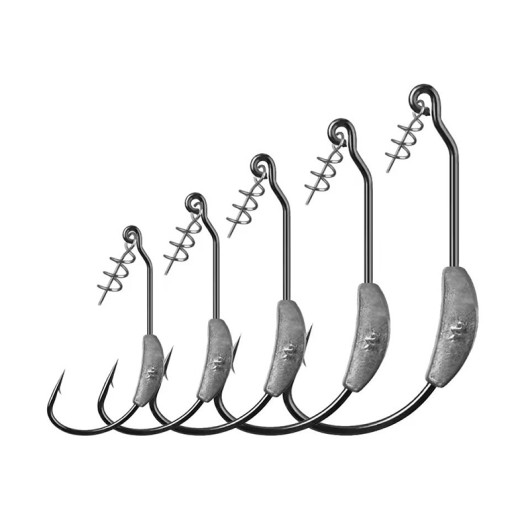 High Carbon Steel Soft Bait Lead Fishing Hook Black Nickel Barb Crank Hook High Carbon Steel Soft Bait Lead Fishing Hook Black Nickel Barb Crank Hook