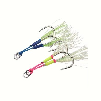High Carbon Steel Double Iron Hook Bass Bottom Fishing Jig Hook