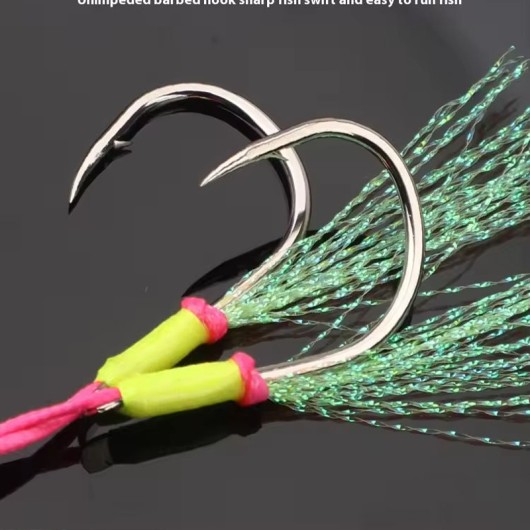 High Carbon Steel Double Iron Hook Bass Bottom Fishing Jig Hook High Carbon Steel Double Iron Hook Bass Bottom Fishing Jig Hook