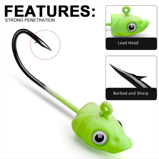 SNEDA Jig Head Fishing Hook High Carbon Steel Sharpener Single Circle Offset Hook SNEDA Jig Head Fishing Hook High Carbon Steel Sharpener Single Circle Offset Hook