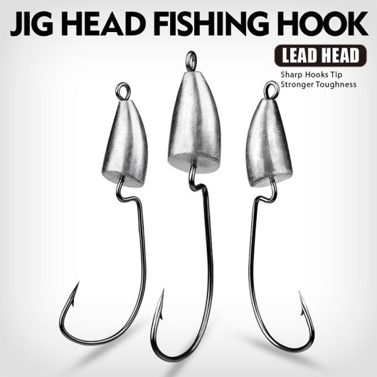 Bullet Jig Head Carbon Steel Fishing Hook Weedless Offset Worm Hook Bullet Jig Head Carbon Steel Fishing Hook Weedless Offset Worm Hook