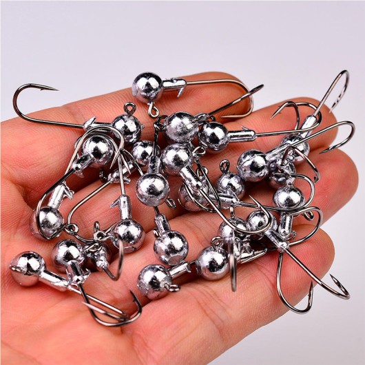 Round Ball Jig Head Fishing Hook Soft Worm Fishing Hooks 10pcs/bag Round Ball Jig Head Fishing Hook Soft Worm Fishing Hooks 10pcs/bag