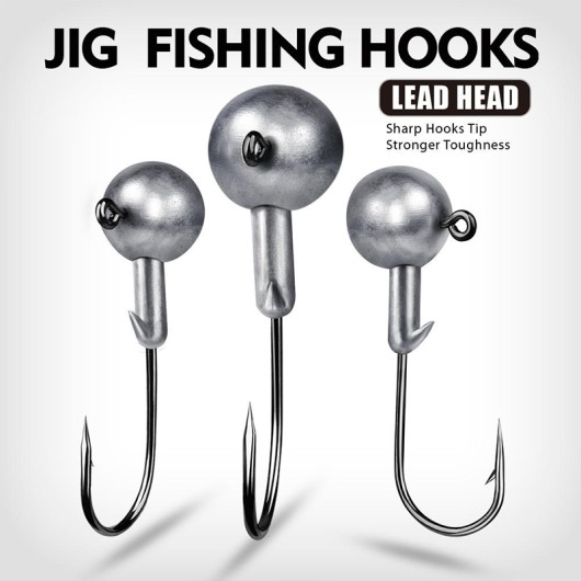 Round Ball Jig Head Fishing Hook Soft Worm Fishing Hooks 10pcs/bag Round Ball Jig Head Fishing Hook Soft Worm Fishing Hooks 10pcs/bag
