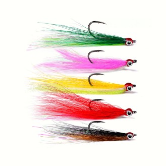 High Carbon Steel Barbed Hook Jig Head Fishing Hook with Feather Fishing Tackle Fishing Lure