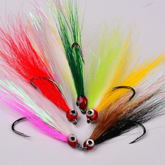 High Carbon Steel Barbed Hook Jig Head Fishing Hook with Feather Fishing Tackle Fishing Lure High Carbon Steel Barbed Hook Jig Head Fishing Hook with Feather Fishing Tackle Fishing Lure