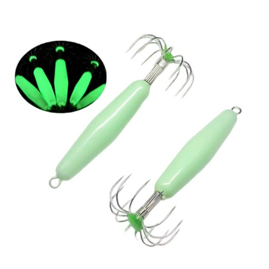 Luminous Squid Lure Durable Plastic Glowing Fishing Lure Multiple Weight Options Luminous Squid Lure Durable Plastic Glowing Fishing Lure Multiple Weight Options