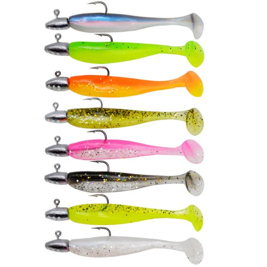 Soft Shad Bait With Lead Head Hook 6cm 3g Paddle Tail Fishing Lure 5Pcs Bionic Soft Bait Fishing Gear