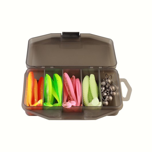 33pcs Worm Bait Kit Silicone Soft Fishing Lure with Jig Head Hook
