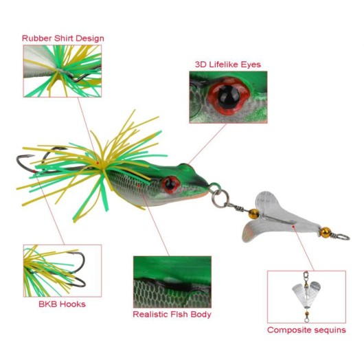 Noise Frogs Lure Fishing Lures Large Sequins Spinning With Propeller 9g/11g Frog Sinking Snakehead Bait Fish Lure Noise Frogs Lure Fishing Lures Large Sequins Spinning With Propeller 9g/11g Frog Sinking Snakehead Bait Fish Lure