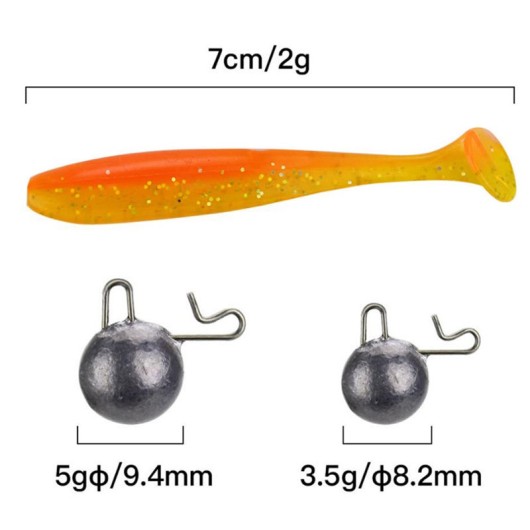 New Lifelike Fishing Lures Kit with Jig Heads Soft Bait New Lifelike Fishing Lures Kit with Jig Heads Soft Bait