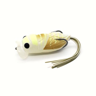 Floating Cicada Lure Artificial Bait 12.6g/65mm Rubber Baits Simulated Cicada Bass Trout Lure With 2 Hooks