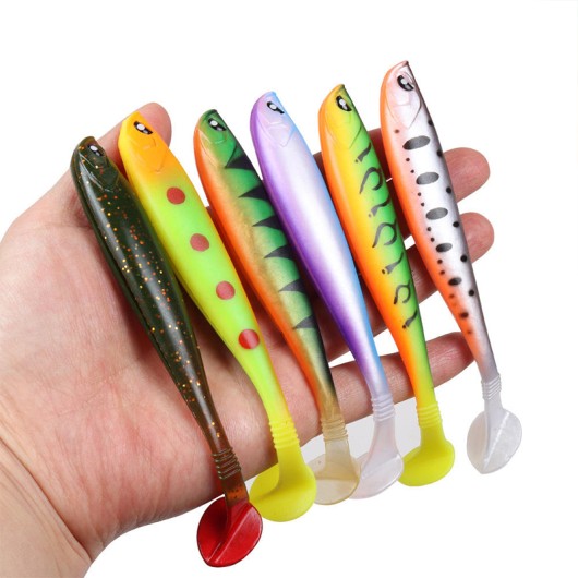 PVC Soft Bait T Tail 3D Eyes Swimbait for Ocean Boat Fishing PVC Soft Bait T Tail 3D Eyes Swimbait for Ocean Boat Fishing