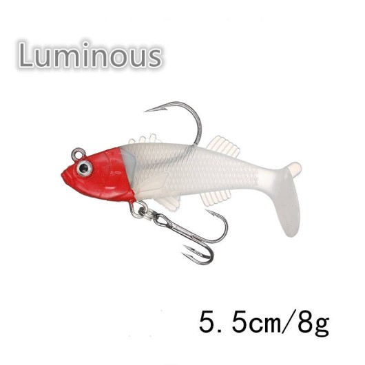 Soft Jig Head Lure T Tail Casting Bait Luminous Soft Jig Head Lure T Tail Casting Bait Luminous