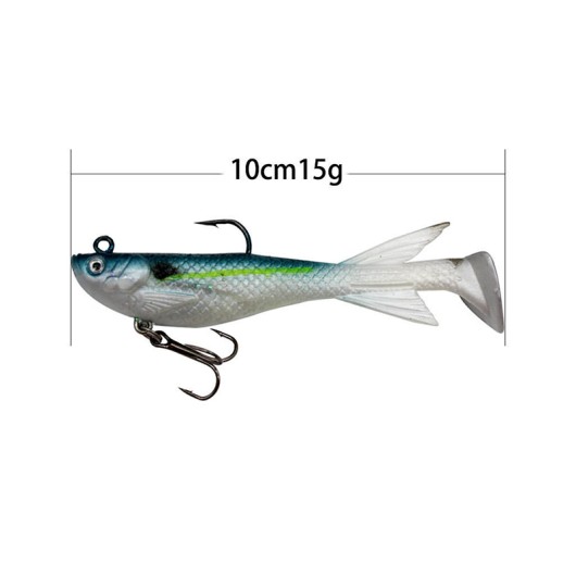 10cm15g Lead Lure Artificial Soft Bait With Wing And Double Hook Long Shot Swimbait