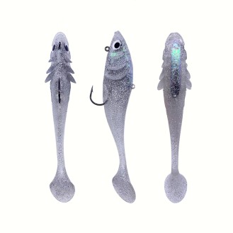 195mm 95g Soft Plastic T-Tail Lure 3D Eyes Lead Head Soft Bait
