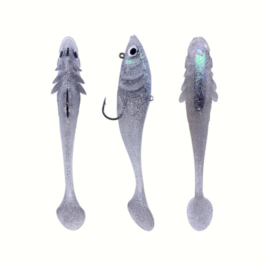 195mm 95g Soft Plastic T-Tail Lure 3D Eyes Lead Head Soft Bait