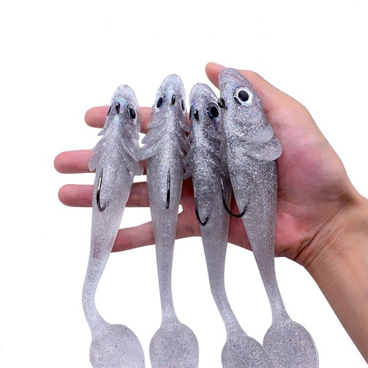195mm 95g Soft Plastic T-Tail Lure 3D Eyes Lead Head Soft Bait
