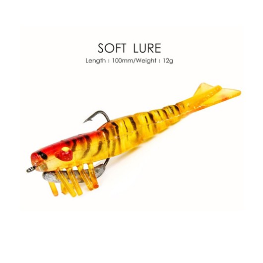 Soft Jointed Shrimp Bait with Lead Hook, Realistic Lure Soft Jointed Shrimp Bait with Lead Hook, Realistic Lure