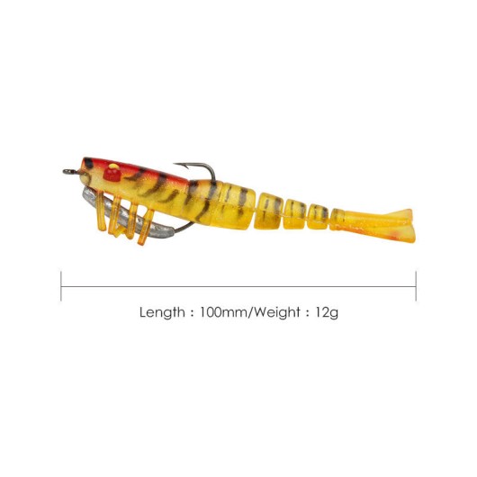 Soft Jointed Shrimp Bait with Lead Hook, Realistic Lure Soft Jointed Shrimp Bait with Lead Hook, Realistic Lure