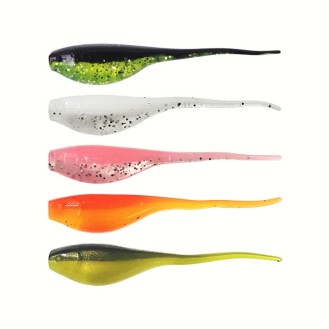 Mini Tadpole Lure Artificial Soft Bait Double Color Needle Tail Shad Bait