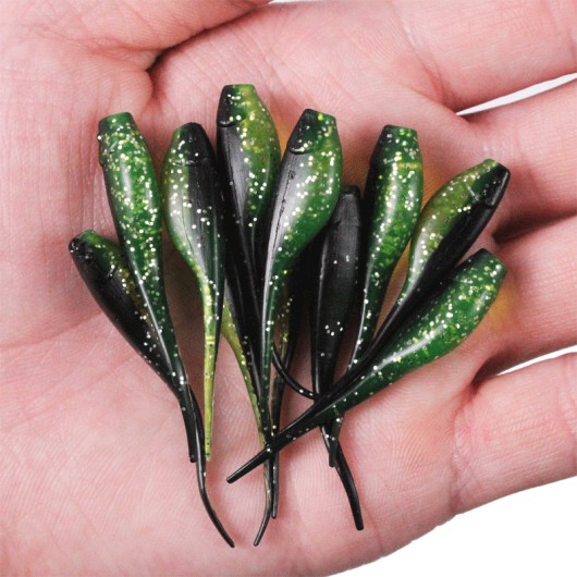 Mini Tadpole Lure Artificial Soft Bait Double Color Needle Tail Shad Bait Mini Tadpole Lure Artificial Soft Bait Double Color Needle Tail Shad Bait