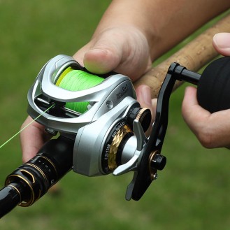 Smooth Dual Braking System Low Profile Baitcasting Fishing Reel