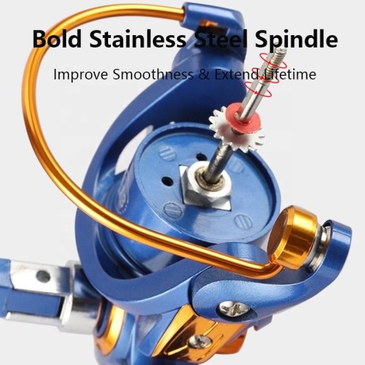 Spinning Fishing Reel Gear Ratio 5.2:1 Stainless Steel Spool Foldable Handle Spinning Fishing Reel Gear Ratio 5.2:1 Stainless Steel Spool Foldable Handle
