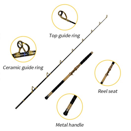 Metal Reel Seat Fiberglass Boat Rod Spinning Casting Lure Rod Metal Reel Seat Fiberglass Boat Rod Spinning Casting Lure Rod