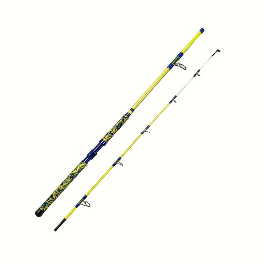 Fiber Glass 2.13m Luminous Fishing Rod 2 Sections Casting Spinning Rod Fiber Glass 2.13m Luminous Fishing Rod 2 Sections Casting Spinning Rod