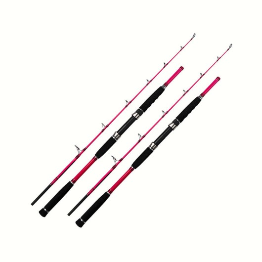Carbon Fiber Sea Fishing Boat Rod Pink Stainless Steel Guide Ring