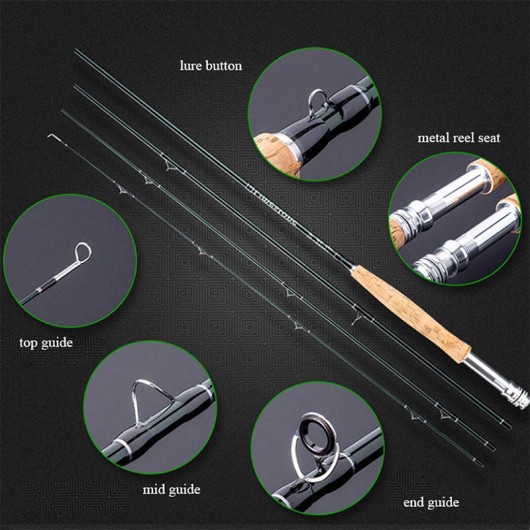 4-Section Carbon Fiber Fly Fishing Rod Cork Handle 2.7m Saltwater Fly Rod 4-Section Carbon Fiber Fly Fishing Rod Cork Handle 2.7m Saltwater Fly Rod
