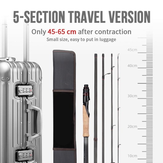 Travel Carbon Fiber Fishing Rod Fuji Guide 5-Section Portable Rod Travel Carbon Fiber Fishing Rod Fuji Guide 5-Section Portable Rod